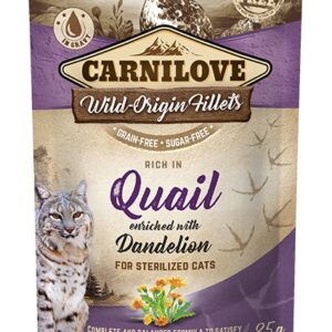 Carnilove Cat Pouch Quail with Dandelion einekotike steriliseeritud kassidele 85g