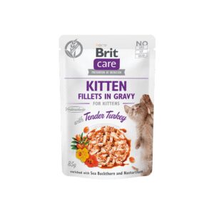 Brit Care Fillets in Gravy Turkey Kitten märgtoit kassipoegadele 85g
