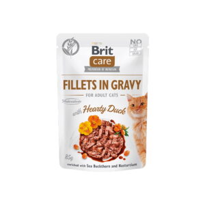 Brit Care Fillets in Gravy Hearty Duck märgtoit kassidele 85g