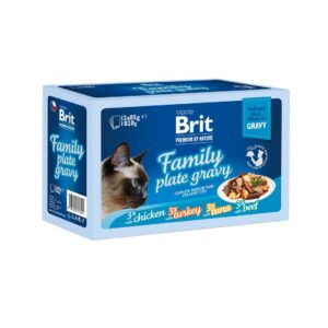 Brit Premium Delicate Gravy Family multipakk märgtoit kassidele 12x85g