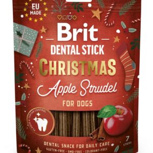 Brit Dental Stick Christmas närimispulgad koertele 7tk 250g