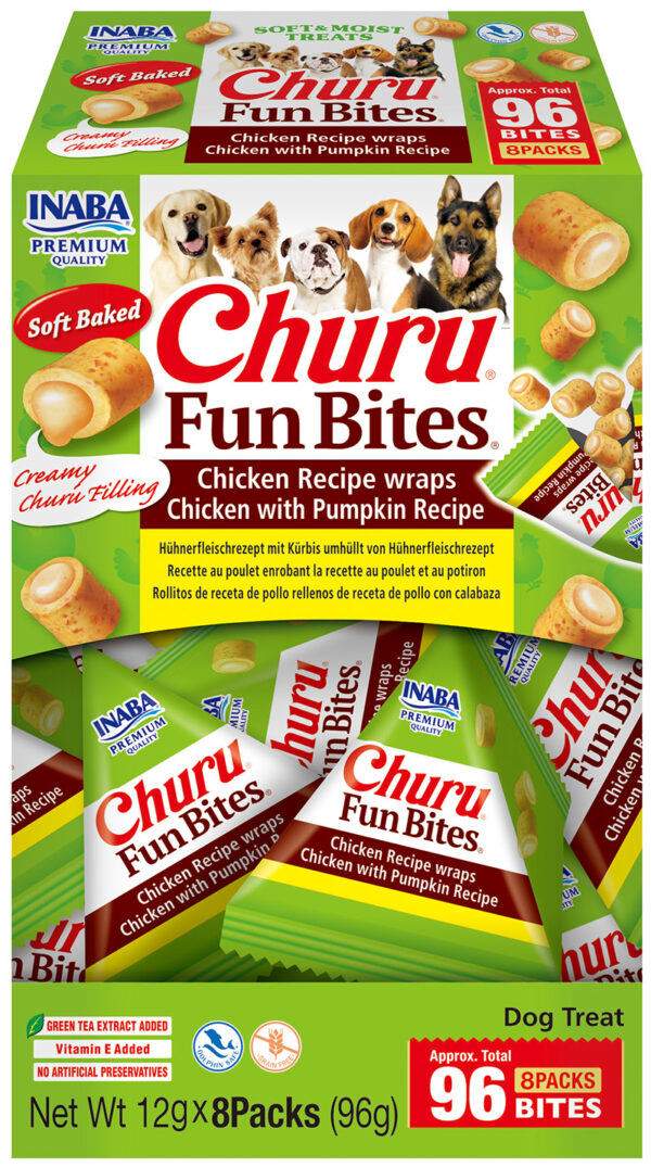 Churu FUN BITES Chicken Recipe wraps Chicken with Pumpkin koeramaius 8 x 12g