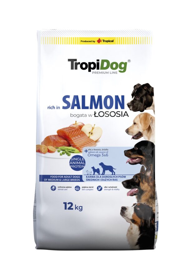 TropiDog Premium Salmon with Rice koertoit 12kg