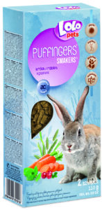 LoLo Pets Puffingers närimispulgad jänestele 2tk 110g