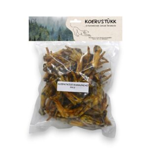 Koerustükk kuivatatud kanajalad koerale 500g