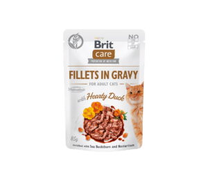 Brit Care Fillets in Gravy Hearty Duck märgtoit kassidele 85g