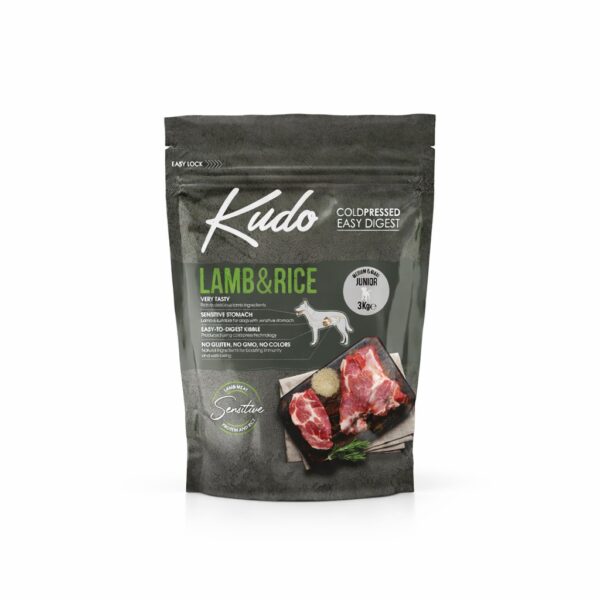 Kudo Lamb & Rice Junior külmpressitud koeratoit 3kg