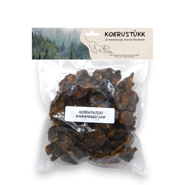 Koerustükk kuivatatud kanamagu koerale 200g